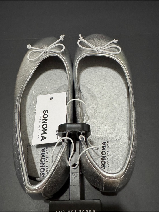 Sonoma Other - Sonoma Metallic Silver Bow Ballet Flats